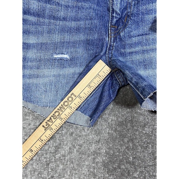 Madewell Rigid Skinny Cutoff Jean Shorts Womens Size‎ 23 Distressed Blue Denim - Picture 13 of 13
